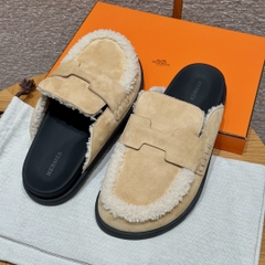 JD 680 Cream Calfskin Mule Shoes