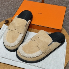 JD 680 Cream Calfskin Mule Shoes