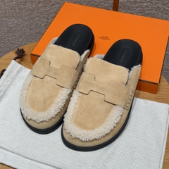 JD 680 Cream Calfskin Mule Shoes