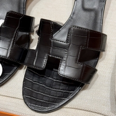 JD-2180 Black Matte Alligator High Heel Sandals
