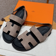 JD-650 179 Genius Men's Chamois Leather Sandals - Elephant Grey
