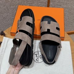 JD-650 179 Genius Men's Sandals in Etouoe Chamois Leather with Rubber Outsole