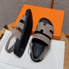 JD-650 179 Genius Men's Sandals in Etouoe Chamois Leather with Rubber Outsole