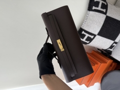 Kelly 31cm Handbag Original Leather Swift Chocolate CK47 Gold Hardware