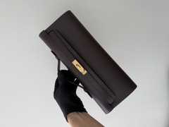 Kelly 31cm Handbag Original Leather Swift Chocolate CK47 Gold Hardware