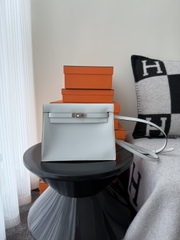 Kelly Danse 22cm Original Leather Swift Dancing Bag in Gris Platine