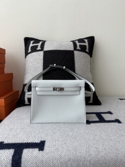 Kelly Danse 22cm Original Leather Swift Dancing Bag in Gris Platine