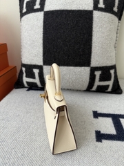 Kelly Mini II Original Leather - Chevre Skin Goat Leather - I2 Nata Cream White