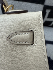 Kelly Mini II Original Leather - Chevre Skin Goat Leather - I2 Nata Cream White