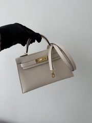 Kelly Mini II Original Leather - Chevre Skin Goat Leather - I2 Nata Cream White
