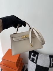 Kelly Mini II Original Leather - Chevre Skin Goat Leather - I2 Nata Cream White