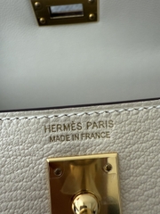 Kelly Mini II Original Leather - Chevre Skin Goat Leather - I2 Nata Cream White
