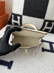 Kelly Mini II Original Leather - Chevre Skin Goat Leather - I2 Nata Cream White