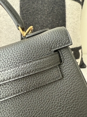 Kelly 25cm Original Leather Togo Small Cowhide Noir Gold Hardware