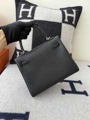 Kelly 25cm Original Leather Togo Small Cowhide Noir Gold Hardware