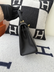 Kelly 25cm Original Leather Togo Small Cowhide Noir Gold Hardware