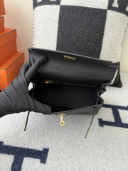Kelly 25cm Original Leather Togo Small Cowhide Noir Gold Hardware