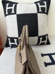 Birkin 25cm Togo Leather Handbag in Etoupe Grey with Gold Hardware