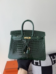 Birkin 25cm Shiny Porosus Crocodile Handbag