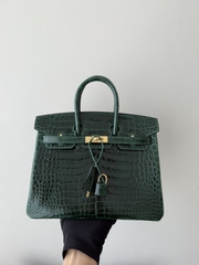 Birkin 25cm Shiny Porosus Crocodile Handbag
