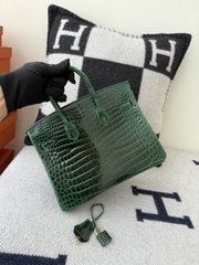 Birkin 25cm Shiny Porosus Crocodile Handbag