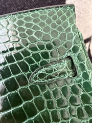 Birkin 25cm Shiny Porosus Crocodile Handbag