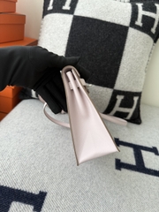 Kelly Danse 22cm Jump Dance Bag Original Leather Swift in Mauve Pale Color