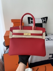 Birkin 30cm Platinum Togo Leather Bag with Gold Hardware