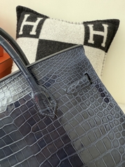 Birkin Platinum 25cm Shiny Porosus Crocodile Handbag