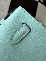 Kelly Pochette 22cm Bleu Zephyr Swift Skin Gold Hardware