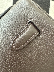 Kelly 25cm Togo Original Leather Bag CC46 Ebene Silver Hardware