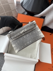 Kelly Pochette 22cm Lizard Leather Original – Silver Hardware
