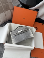 Kelly Pochette 22cm Lizard Leather Original – Silver Hardware