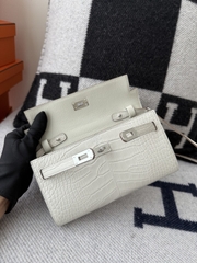 Kelly to go Matte Alligator Crocodile Leather Wallet