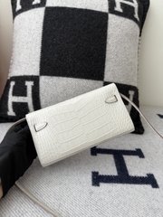 Kelly to go Matte Alligator Crocodile Leather Wallet