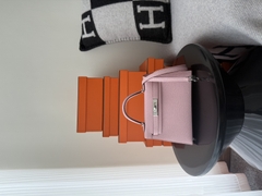 Kelly Mini II Chevre Leather Bag with Silver Hardware