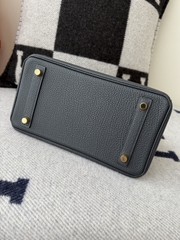 Birkin 25cm Togo Leather Bag - Midnight Blue with Gold Buckle