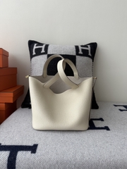 Picotin Lock 22cm Original Leather TC Clemence Craie Color