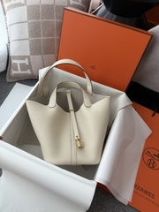 Picotin Lock 22cm Original Leather TC Clemence Craie Color