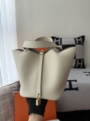 Picotin Lock 22cm Original Leather TC Clemence Craie Color