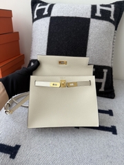 Kelly Danse 22cm Dancing Bag Original Leather Evercolor Cream White with Gold Hardware