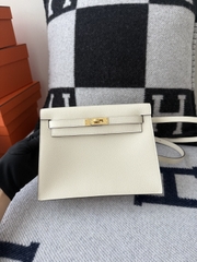 Kelly Danse 22cm Dancing Bag Original Leather Evercolor Cream White with Gold Hardware
