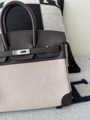 Birkin 25cm Original Leather Moka Color Silver Hardware