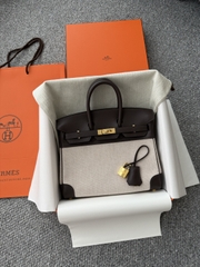 Birkin 25cm Original Leather Swift Moka Color Gold Hardware