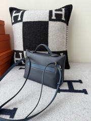 Kelly 2424 Mini 21cm Togo Swift Leather Handbag - Midnight Blue with Gold Hardware