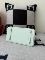 Birkin 25cm Platinum Swift Leather Green Mint Handbag