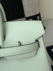 Birkin 25cm Platinum Swift Leather Green Mint Handbag
