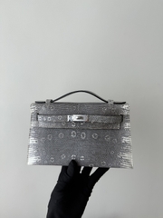 Kelly Pochette 22cm Lizard Leather Original – Silver Hardware