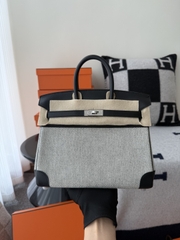 Birkin 25cm Original Leather Swift Noir Silver Hardware