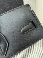 Birkin 25cm Original Leather Swift Noir Silver Hardware